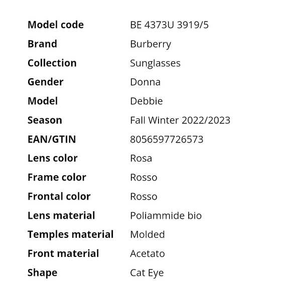 BURBERRY Cat Eye Lipstick Red Sunglasses 😍 Authentic $350 NWOT New - Picture 15 of 15